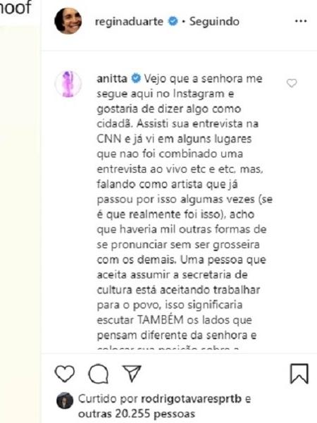 Artistas criticam Regina Duarte após fala sobre ditadura: 