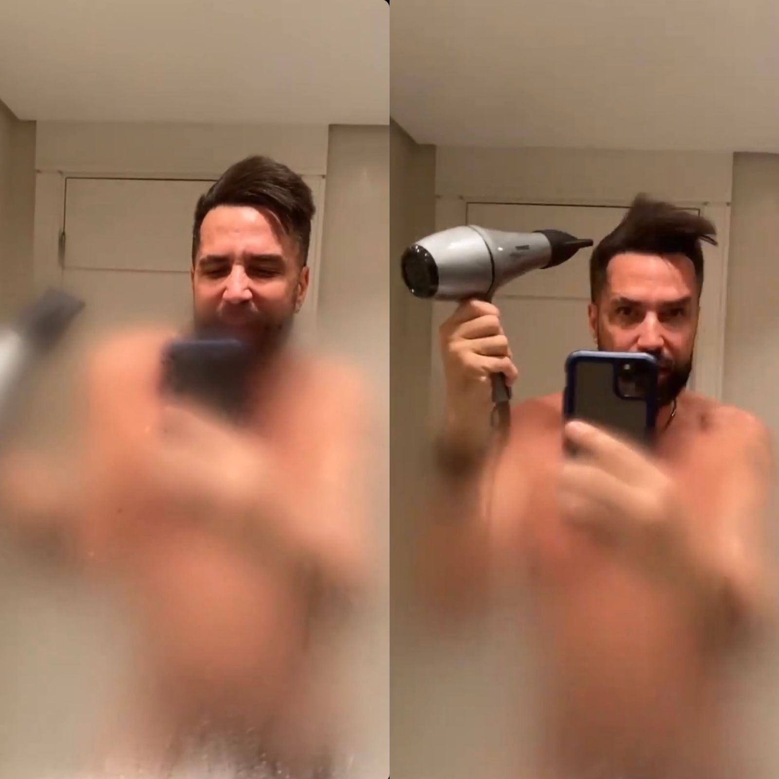 Latino aparece dançando pelado após tomar banho