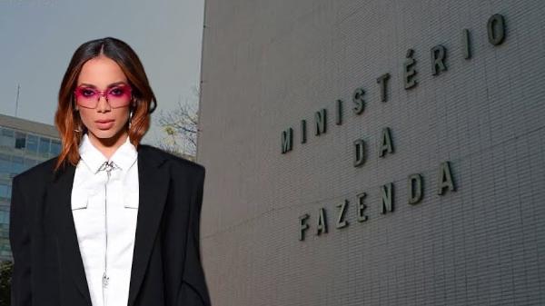 Montagem de Anitta na frente do Ministério da Fazenda