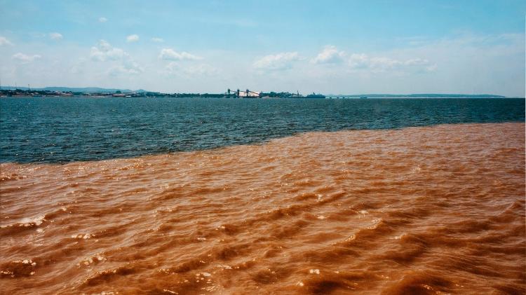 Reunião de águas do Rio Negro com Solimões na Amazônia - iStock - iStock