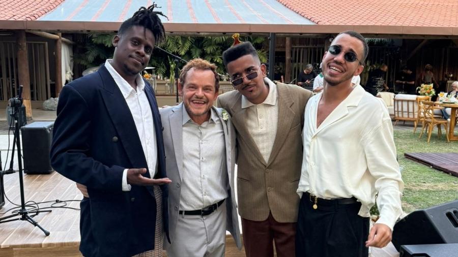 Anchietx, Matheus Nachtergaele, Léo Guima e Cupertino no encerramento de 'Vale Tudo'