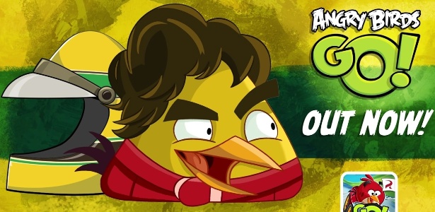 Lenda da Fórmula 1, Ayrton Senna é personagem jogável de "Angry Birds Go!" - Divulgação