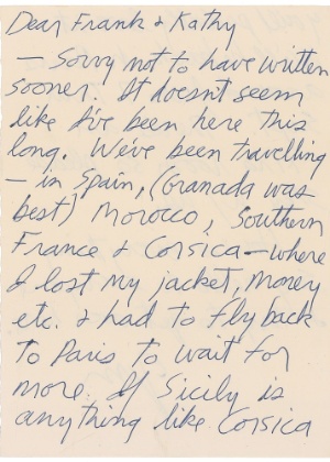 Trecho de carta escrita por Jim Morrison a amigos em 1971, pouco antes de morrer - Reprodução/RR Auction