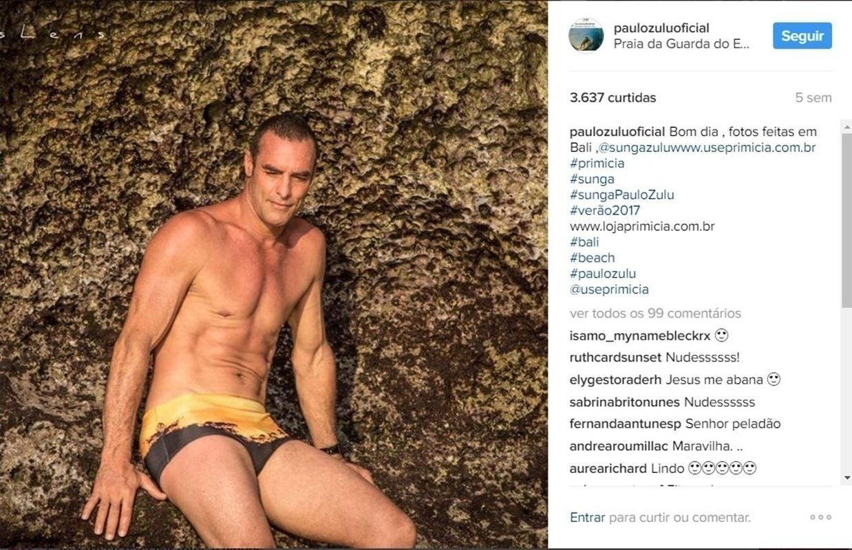 Paulo Zulu exibe corpão de sunga - Reprodução/Instagram