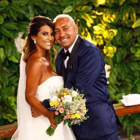 Juntos havia 20 anos, Nana Magalhães e Tiririca se casaram no programa "Eliana", em 2017 - Divulgação/SBT