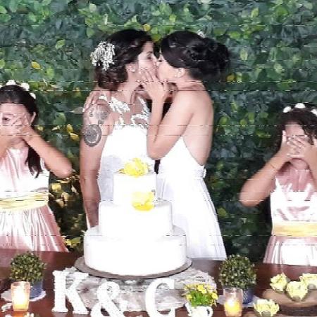 Bailarina do "Domingão do Faustão", Karina Barros se casa com Camila Benfica - Reprodução/Instagram - Reprodução/Instagram