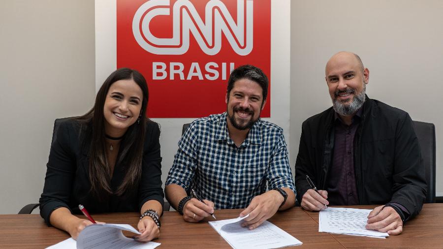 Mari Palma, Phelipe Siani e o CEO da CNN Douglas Tavolaro - CNN Brasil