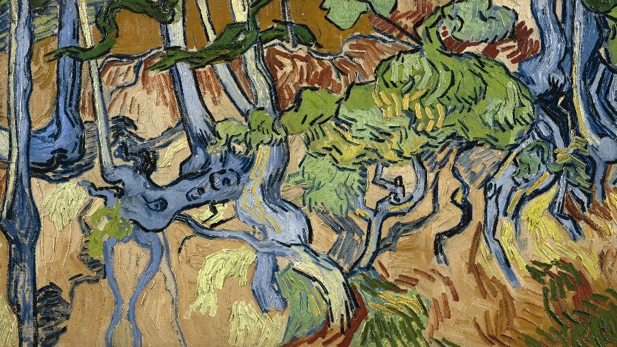 O último quadro de Van Gogh, "Raízes de Árvore" - Reprodução