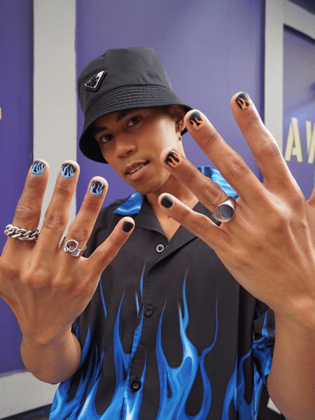 Nail art chamas - Reprodução/Pinterest - Reprodução/Pinterest