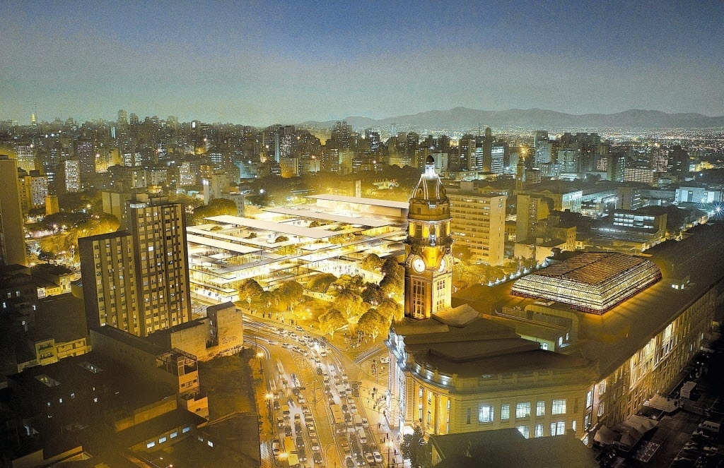 Projeções artísticas do Complexo Cultural da Luz, projeto da dupla de arquitetos suíços Jacques Herzog e Pierre de Meuron - Divulgação