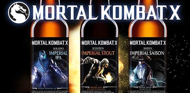 Serão três tipos de cerveja, cada uma estrelada por um personagem de "Mortal Kombat X": Sub-Zero, Scorpion e Raiden - Divulgação