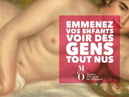 ?Tragam seus filhos para ver gente nua?: Cartaz foi o que mais chamou a atenção na campanha - Museé d"Orsay/Facebook