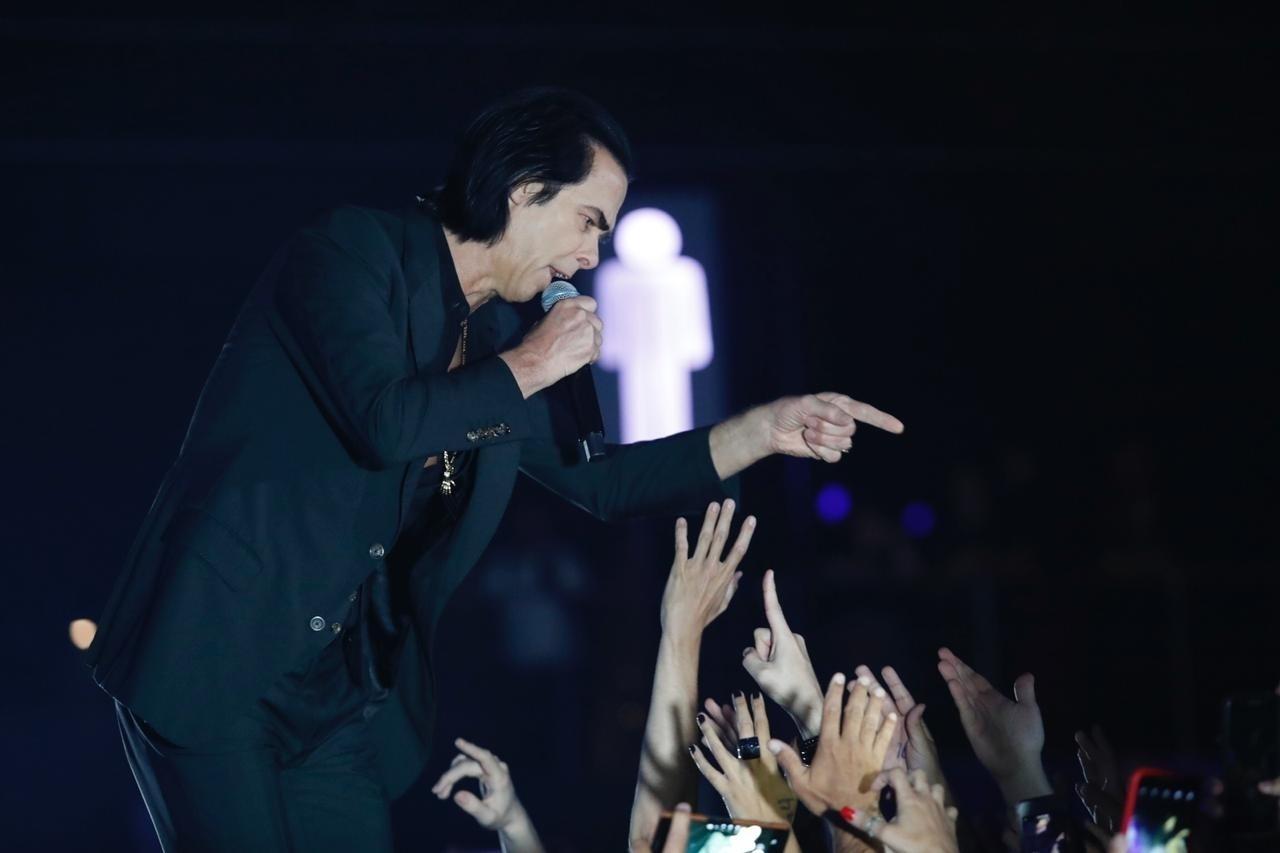 O cantor australiano Nick Cave faz show em São Paulo, no Espaço das Américas, com seu grupo The Bad Seeds - Lucas Lima/UOL