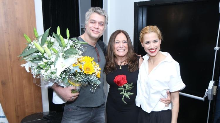 Fabio Assunção com Suzana Vieira e Mel Lisboa nos bastidores da peça Dogville - Daniel Pinheiro/AgNews  - Daniel Pinheiro/AgNews 