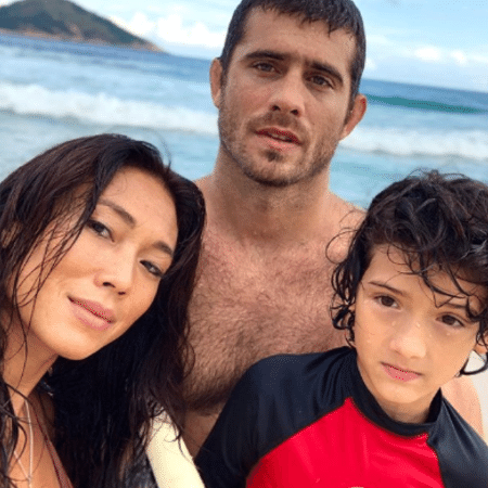 Danni Suzuki e o ex, Fabio Novaes, com o filho, Kauai - Reprodução/Instagram
