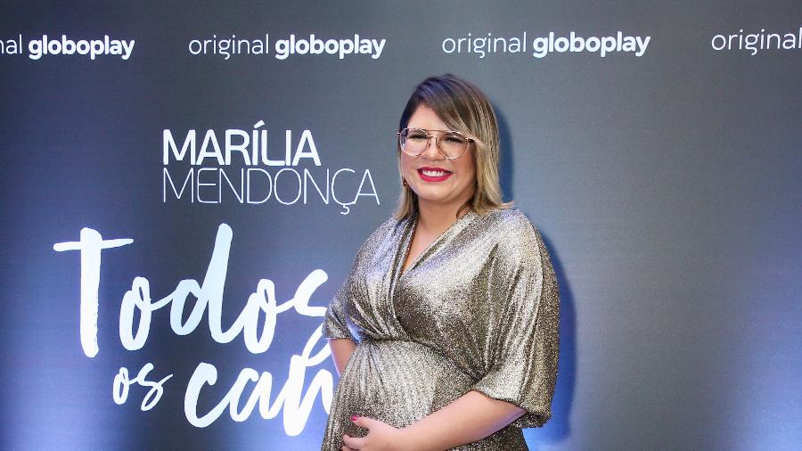 A cantora Marília Mendonça na coletiva do projeto Todos os Cantos, da Globoplay - Manuela Scarpa/Brazil News