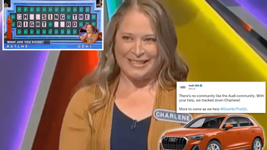 Charlene Rubush vai levar Audi Q3 novinho após negativa do programa Wheel of Fortune (Roda da Fortuna) - Reprodução/Shotoe