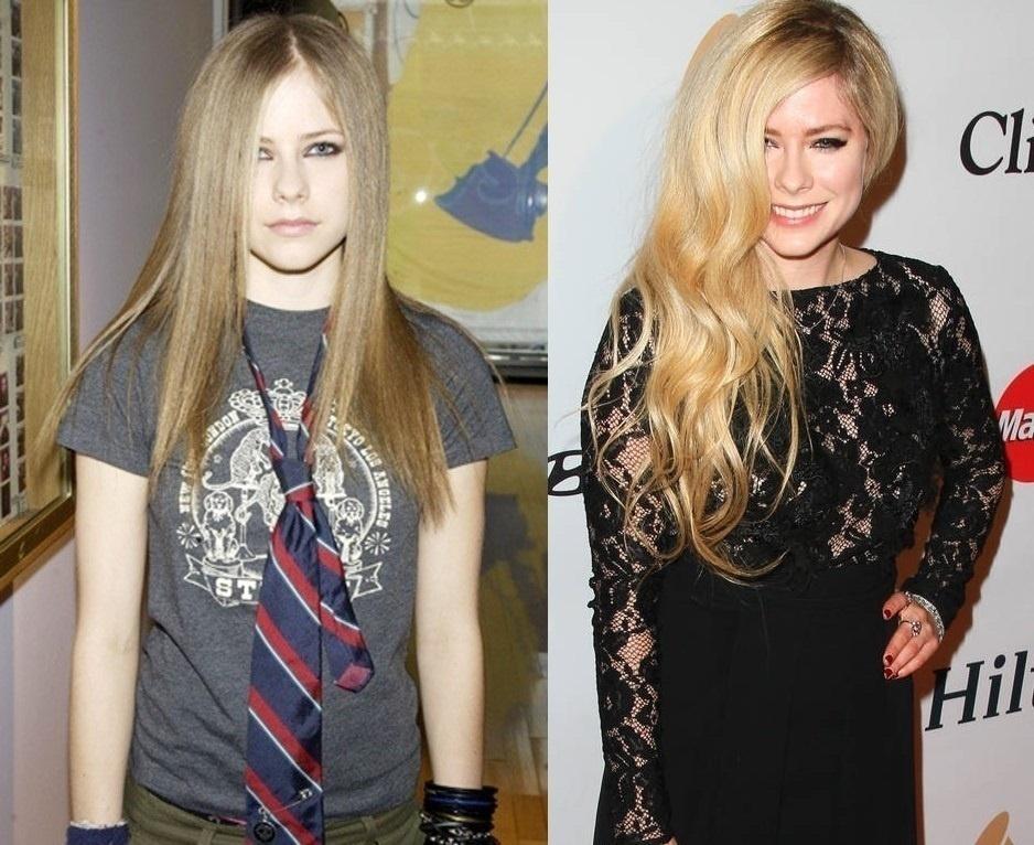 Antes e depois de Avril Lavigne - Montagem/Reprodução