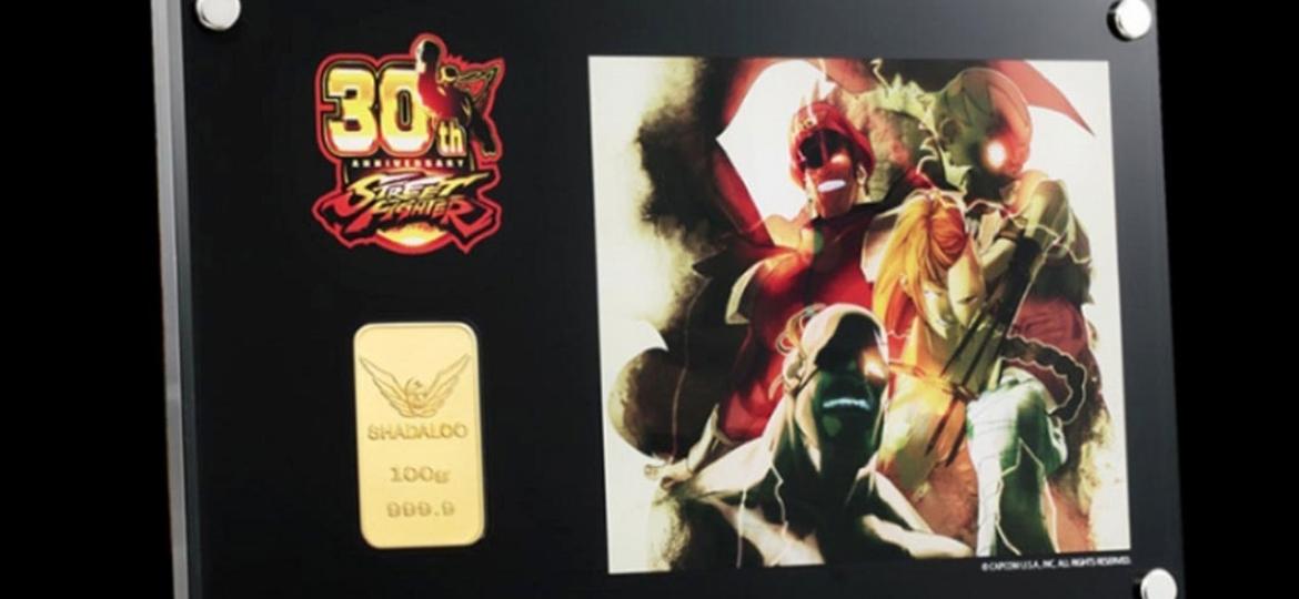 Barra de ouro de 100g feita em comemoração ao 30º aniversário de "Street Fighter" - Divulgação/Capcom/Chugaionline