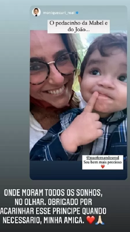 João Fernandes diz que a atriz Monique Curi está ajudando nos cuidados com o filho - Reprodução/Instagram - Reprodução/Instagram