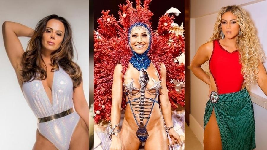 Viviane Araújo, Sabrina Sato e Paolla Oliveira são algumas das rainhas de bateria no Rio - Reprodução/Instagram