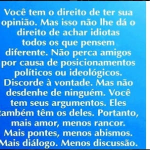 A atriz publicou post sobre tolerância - Reprodução/Instagram - Reprodução/Instagram
