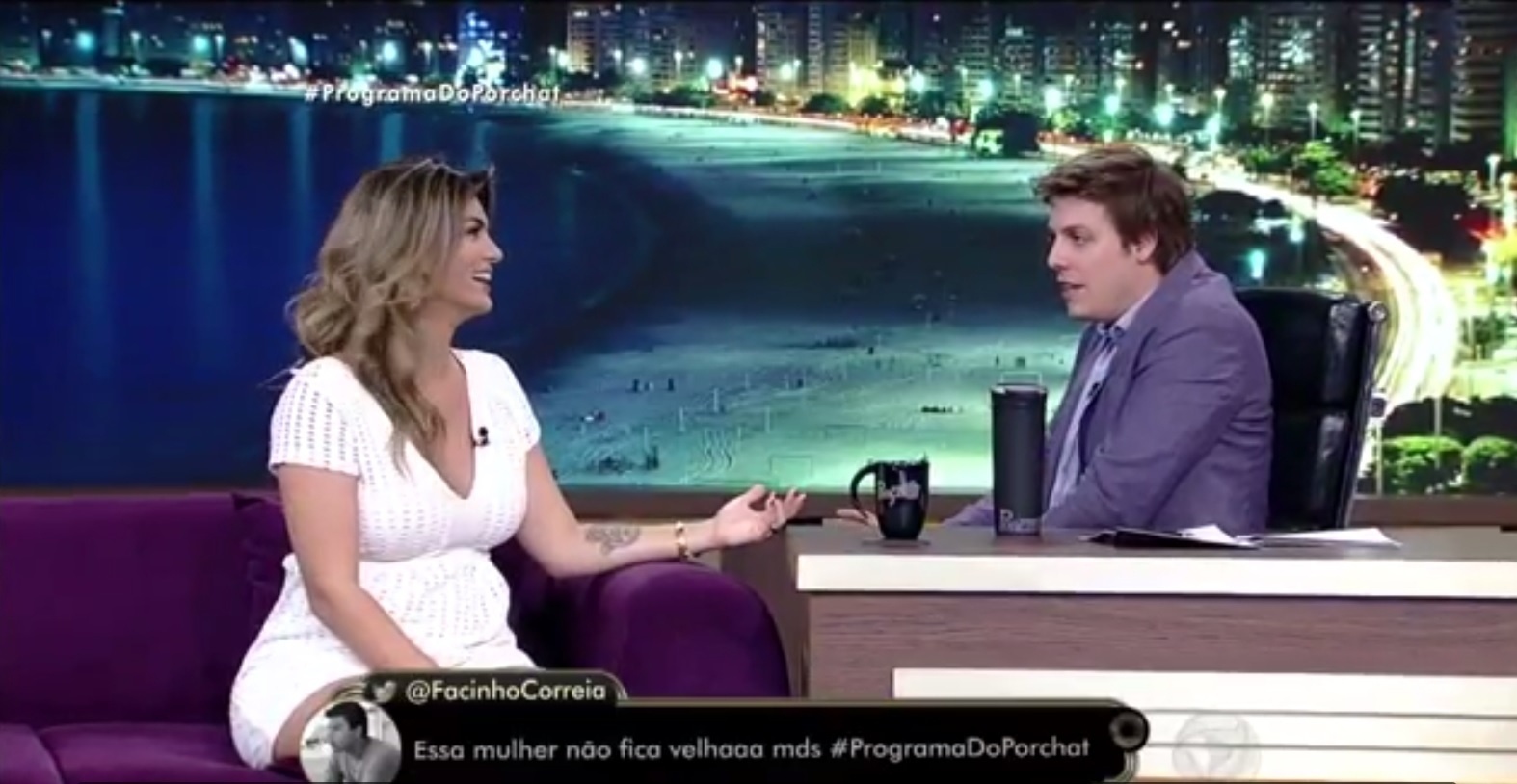 20.set.2016 - Em entrevista ao "Programa do Porchat", Kelly Key fala sobre a época em que estampou a capa da "Playboy" e diz que não pretende posar nua novamente - Reprodução /TV Record