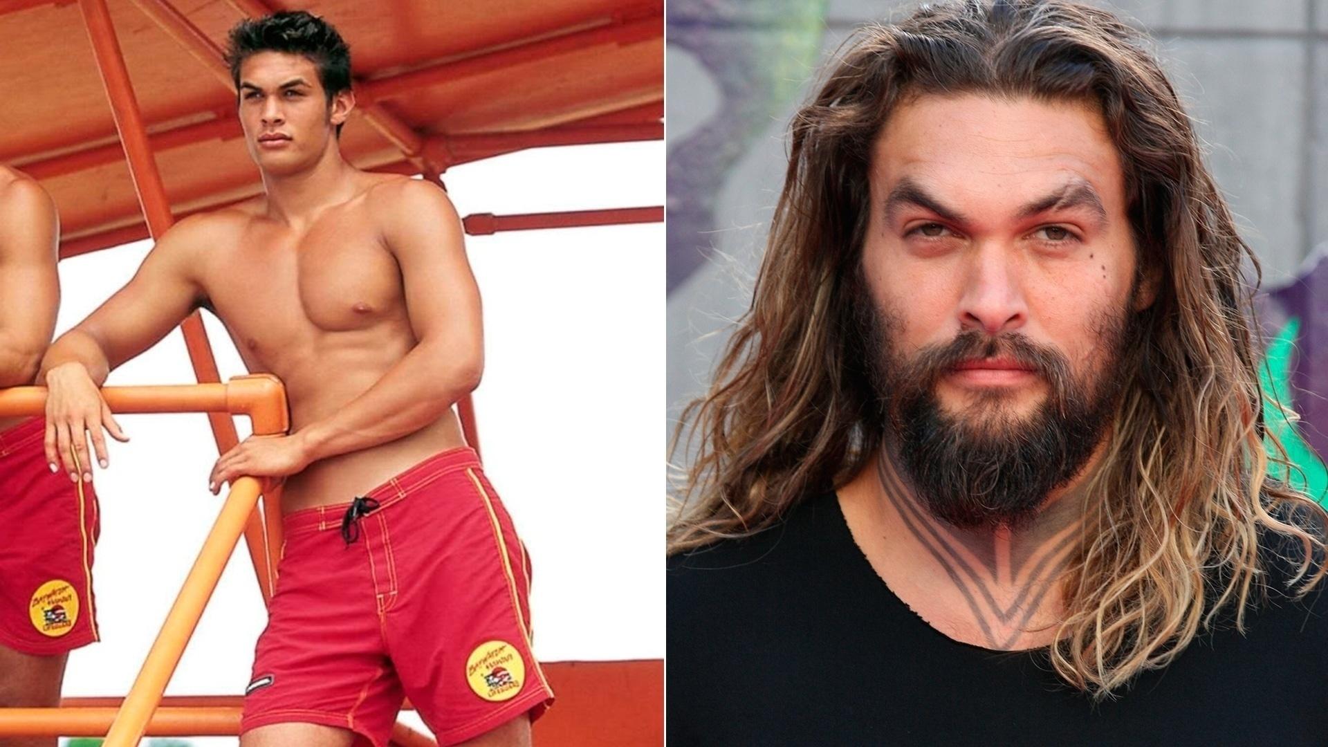 Antes e depois de Jason Momoa em "S.O.S Malibu" - Reprodução/Twocoms / Shutterstock.com