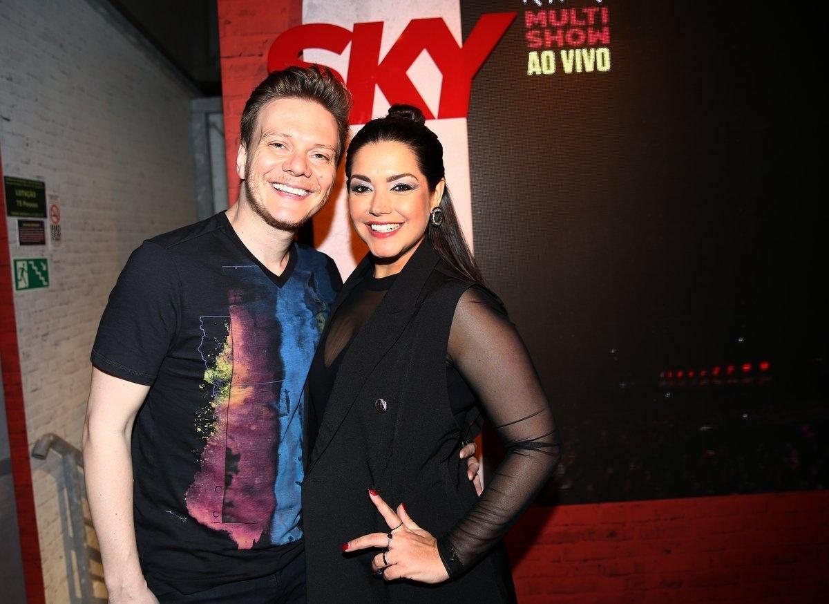 Michel Teló e Thais Fersoza assistem ao Rock in Rio no camarote da Sky - Denilson Santos/Fracisco Silva/AgNews