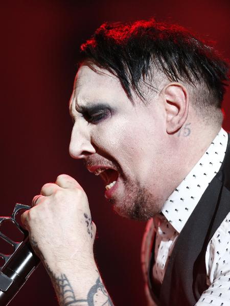 O cantor Marilyn Manson em show em São Paulo - Fabio Braga/Folhapress