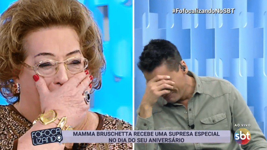 Mamma Bruschetta ganhou aniversário surpresa no "Fofocalizando" - Reprodução/SBT