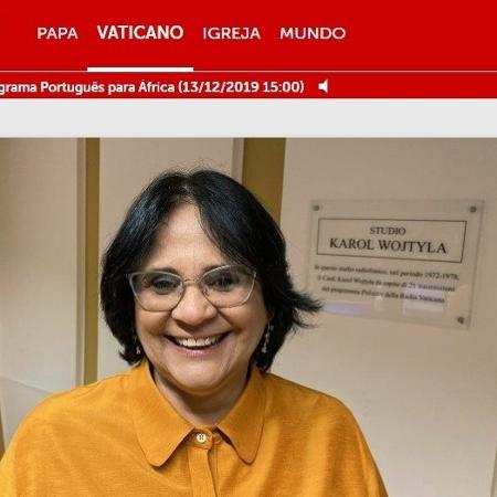 Damares Alves na Rádio Vaticano - Reprodução/Vatican News