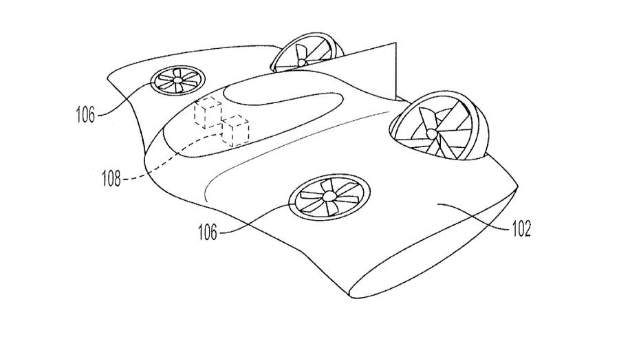 Veículo voador patenteado pela Porsche - Reprodução