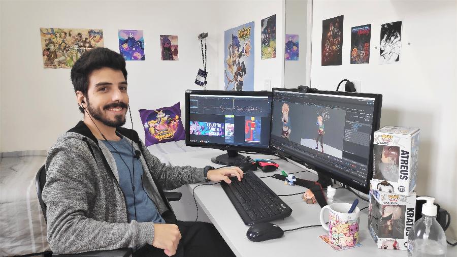 O animador 3D Felipe Machado da Silva se interessou por acaso pelo mercado de games e foi contratado por um estúdio de desenvolvimento - Arquivo pessoal