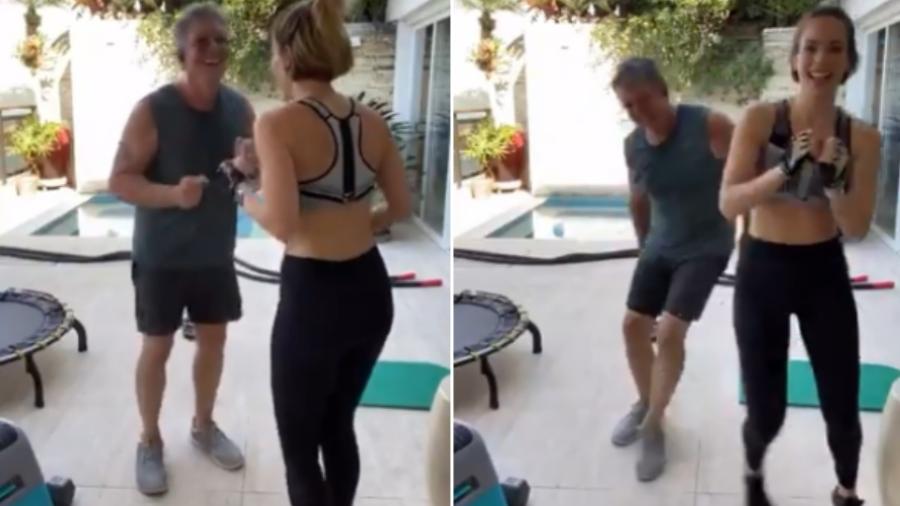 Ana Furtado dança com Boninho, em vídeo publicado pela apresentadora - Reprodução/Instagram