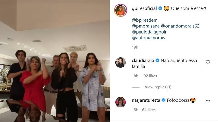 Gloria Pires faz dancinha com a família - Reprodução/Instagram