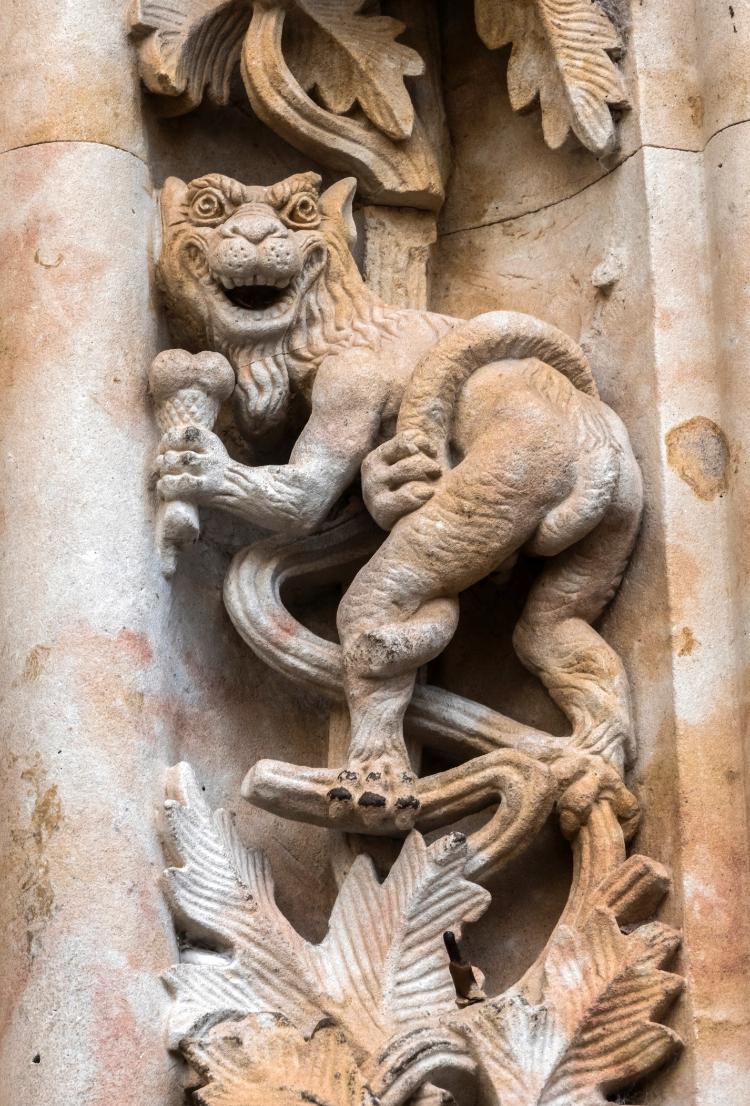 Dragón - Getty Images - Getty Images tallado en la catedral de Salamanca, España