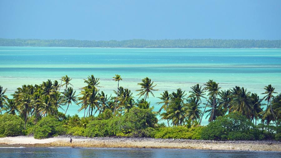 Fanning Island, em Kiribati: Ilha mantinha política de "covid zero", mas agora lida com 59 casos da doença - Getty Images/iStockphoto