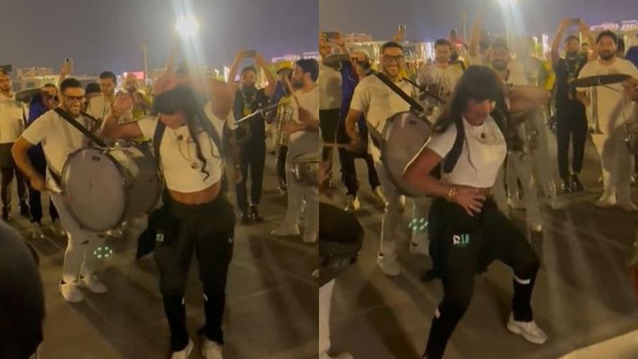 Gretchen ignora regras do Qatar e dança "Conga la Conga" com torcida - Reprodução/Instagram