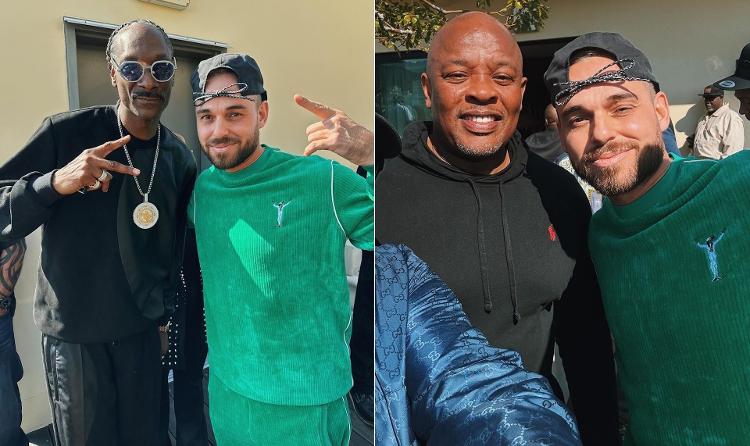 Papatinho encontra Snoop Dogg e Dr. Dre em festa em Los Angeles