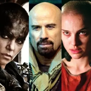 13 atores carecas famosos e seus antes e depois (com e sem cabelo)