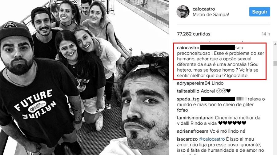 Caio Castro rebate comentário preconceituoso de fã em seu Instagram - Reprodução/Instagram/caiocastro