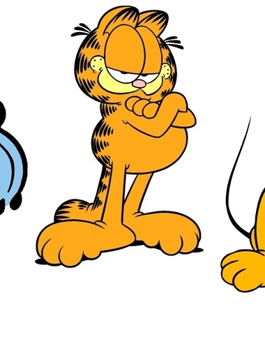 Mascot Garfield, o famoso gato laranja dos desenhos animados