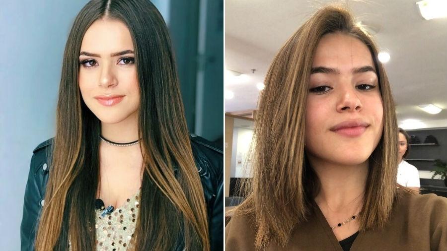Maisa Silva antes e depois de cortar os cabelos - Reprodução/Instagram/Twitter