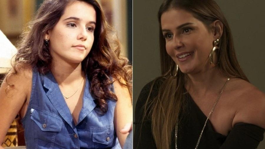 Na primeira foto, Deborah Secco está com 15 anos na novela "A Próxima Vítima". Na segunda, interpreta Karola em "Segundo Sol". A atriz, que também cresceu na televisão, seria facilmente reconhecida no Desafio da Puberdade: os cabelos mudaram, mas o rosto de menina continua - Montagem/UOL