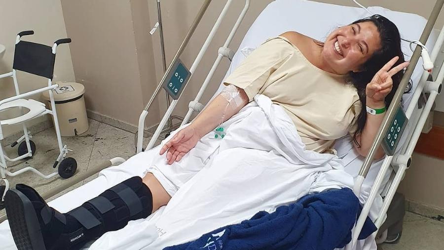 Mariana Xavier: recuperando no hospital depois de lesionar o ligamento no tornozelo - Reprodução/ Instagram