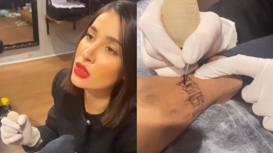 Boca Rosa em estúdio de tatuagem - Reprodução/Instagram