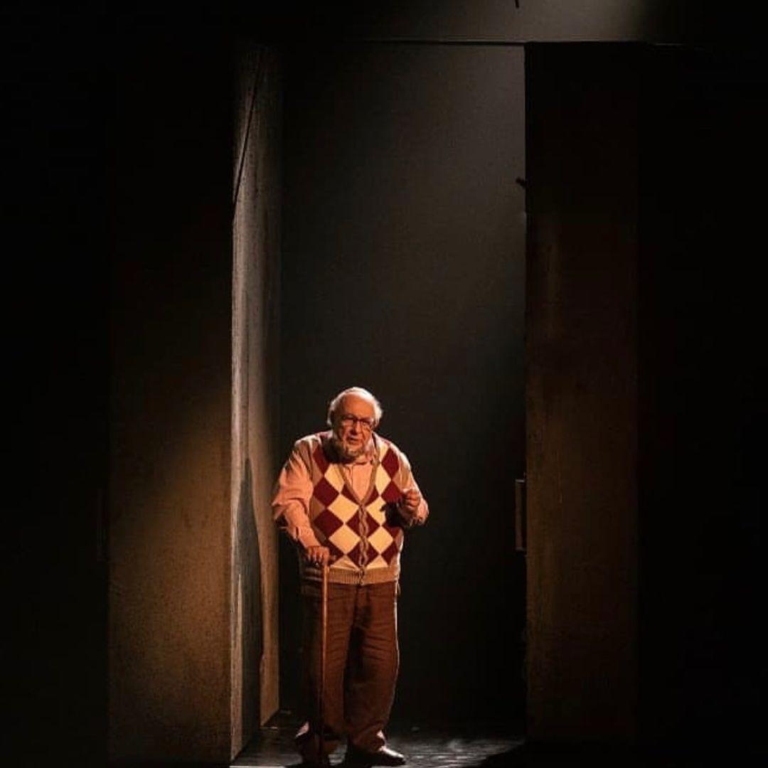 Sérgio Mamberti em uma das suas últimas atuações no teatro na peça "Ovo de Ouro", em 2019 - Reprodução/Instagram
