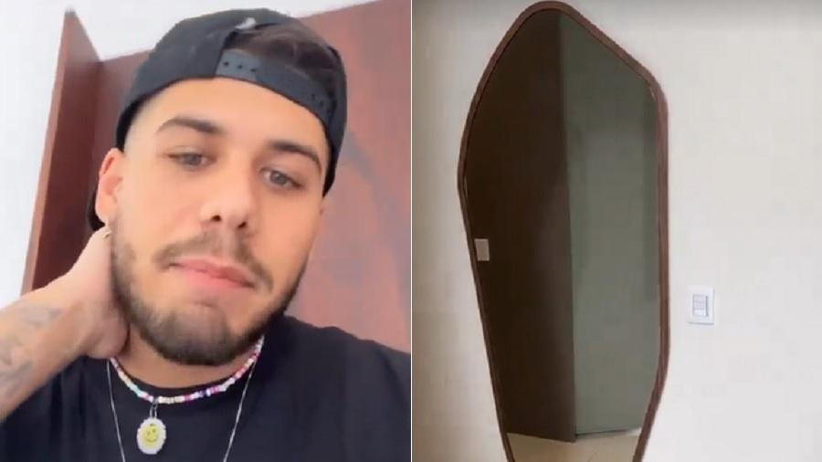 Zé Felipe detona espelho em formato de tampa de caixão comprado por Virginia - Reprodução/Instagram