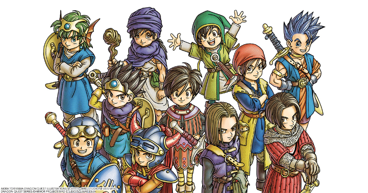 Protagonistas da série Dragon Quest, desenhada por Akira Toriyama